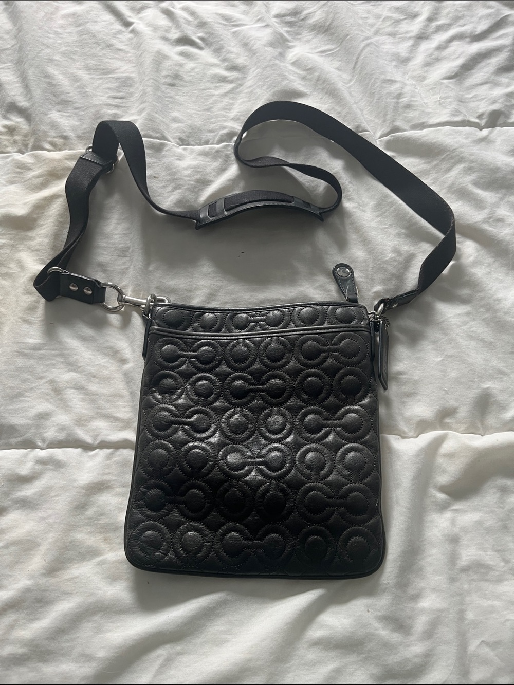 Coach Black Quilted Signature Messenger Bag